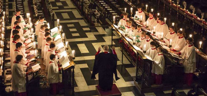 The choir rehersing at King's College, Cambridge, used with kind permission