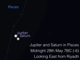 Jupiter and Saturn on 29th May 7BC