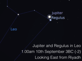 Jupiter and Regulus on 10th September 3BC