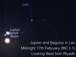 Jupiter and Regulus on 17th February 2BC